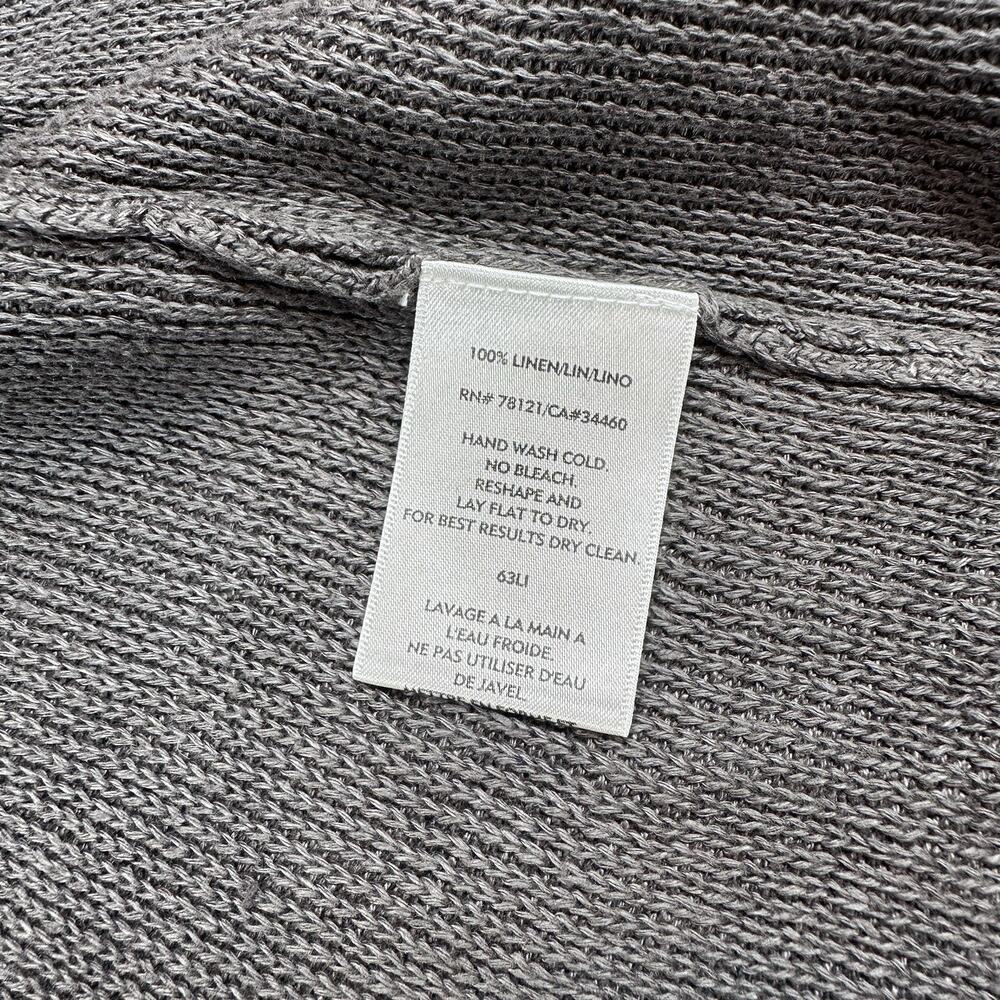Eileen Fisher Organic Linen Cardigan Womens S Beige Taupe Open Knit Sweater - Picture 5 of 7